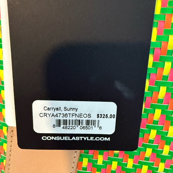 Consuela Multicolor Woven Tote with Tan Straps - Picture 3 of 7